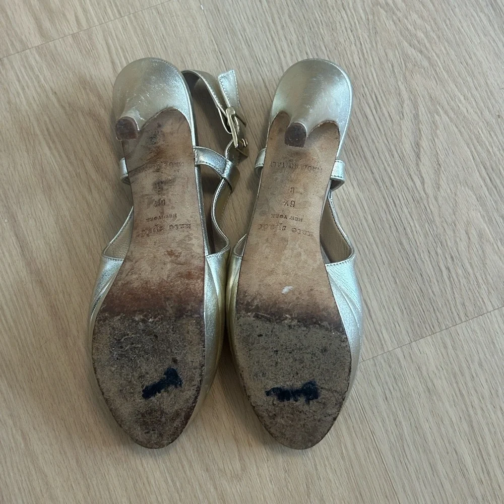 Kate Spade Peep Toe Slingback Leather Heals 6.5